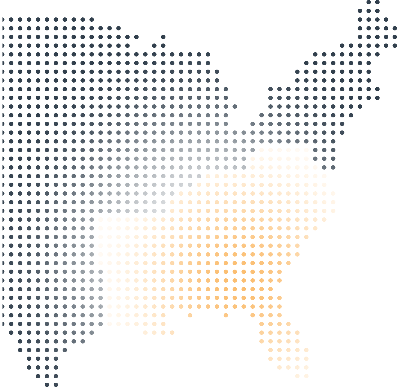 Coverage map graphic of the U.S.