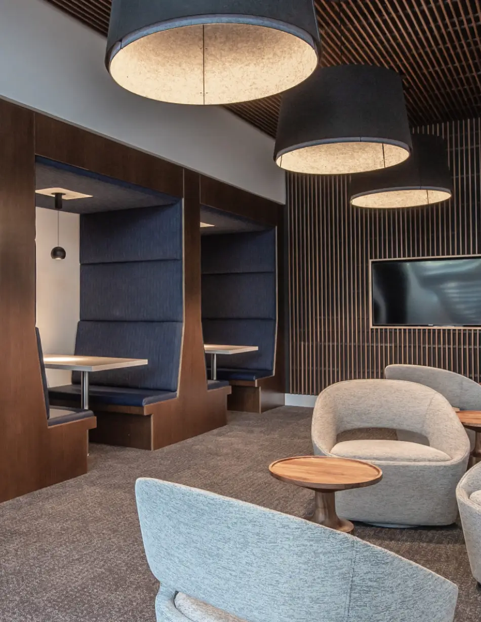 Break/lounge area made by Hannon for an office building.